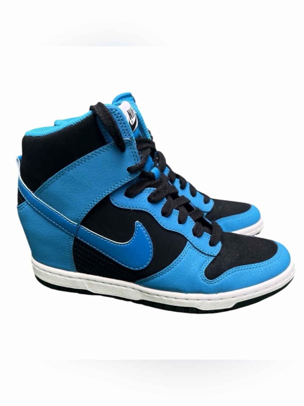 Nike Dunk Sky Hi Essential Wedge Black Blue 644877-009 Womens Size 7.5